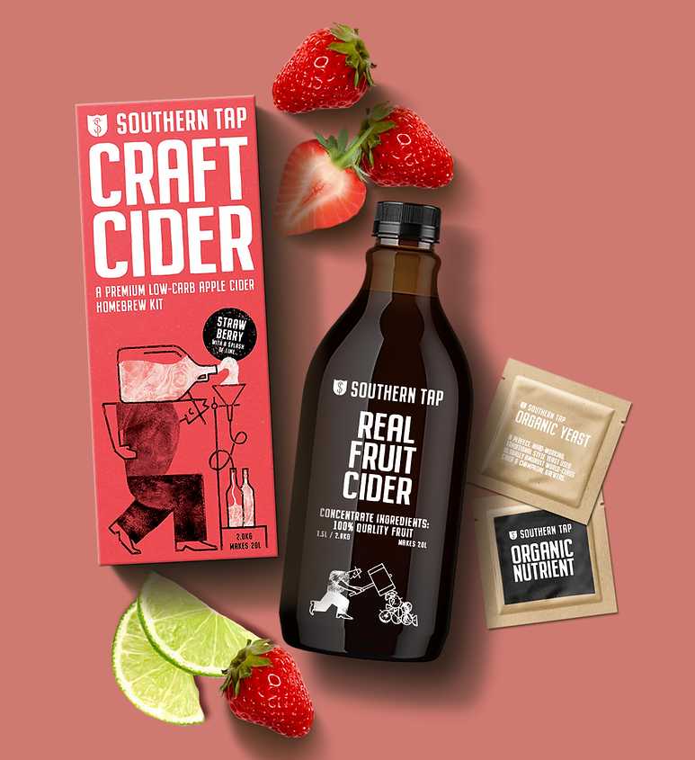 Southern Tap Strawberry Cider Kit with Hawkes Bay Apples ... UBREW4U